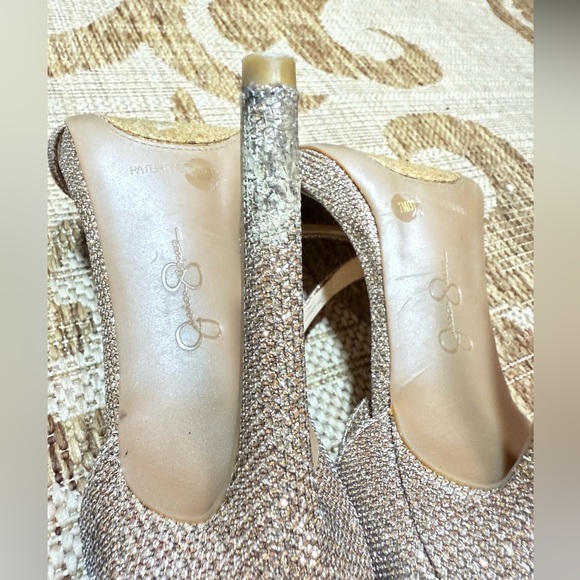 JESSICA SIMPSON gold sparkly heels, size 7 women's, euro 37 - Picture 7 of 13